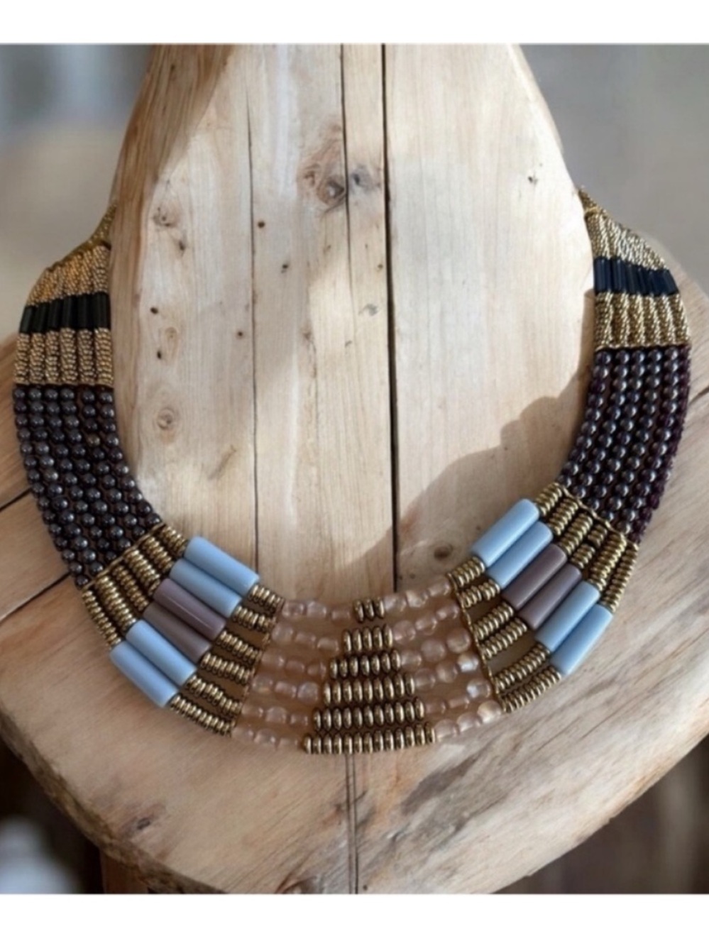 ALDO Beaded Jewel Tone Statement Necklace